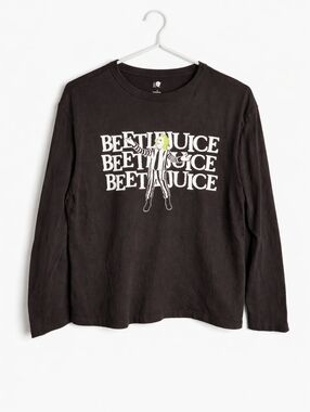 GapKids WB Collab Black Beetlejuice Long Sleeve T-Shirt Youth XL